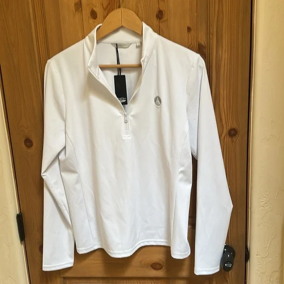 NWT Straight Down White Quarter-Zip Pullover - Picture 2 of 9